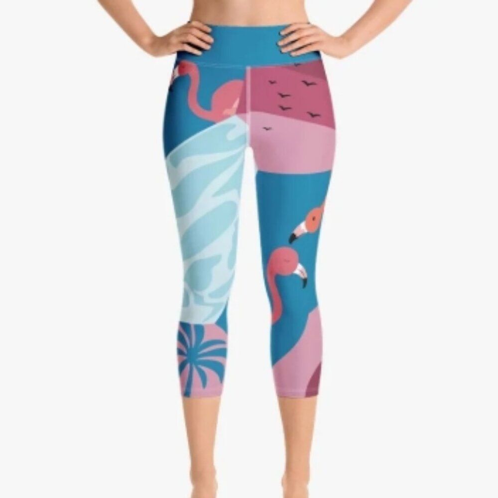 Loony Legs Shop Flamingo Running Leggings in Size M